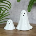 thumbnail image 4 of Harliver Ceramic Ghost Halloween Decorations Indoor: 2PC White Light Up Ghost Figurine, Halloween Décor LED Ceramic Ghosts Tabletop Decoration for Family Kids Friendly Trick or Treat Party Supplies, 4 of 9