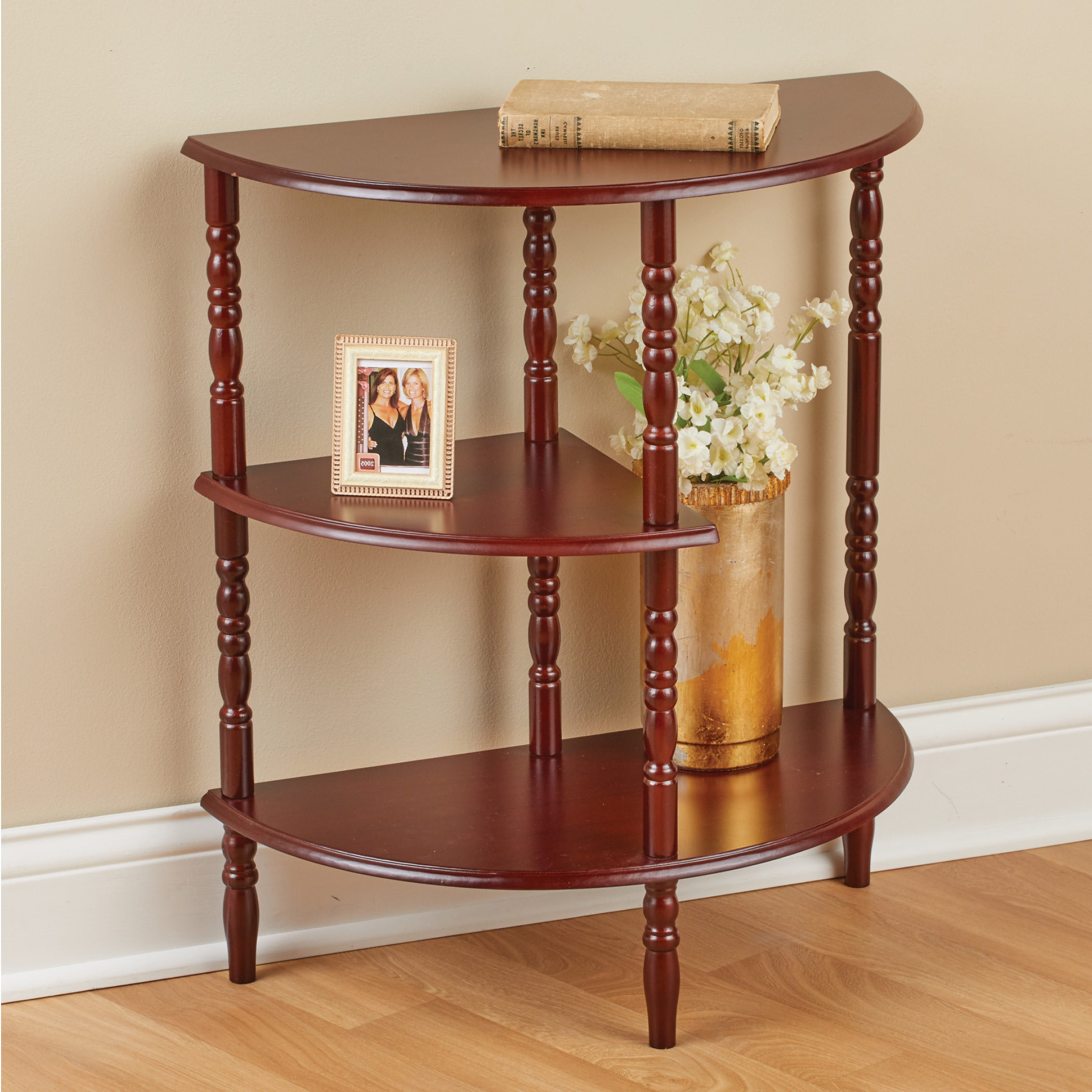 Collections Etc Three Tier Half Moon Shelf and Console Table, Home