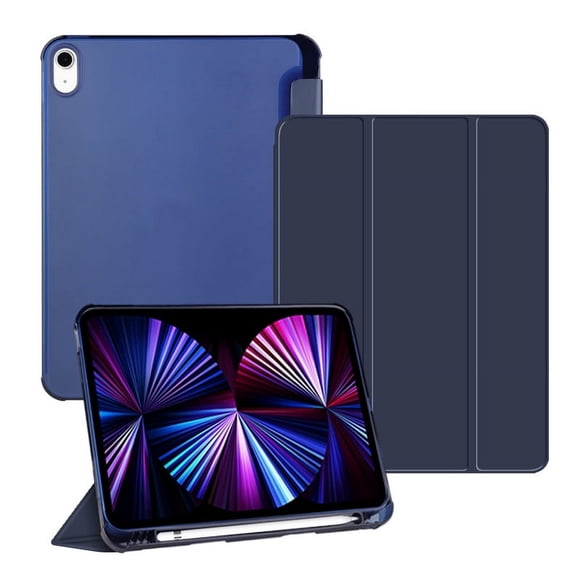 Adecuado para iPad, funda protectora con ranura para bolígrafo, funda de cuero con atracción magnética, funda blanda de TPU de tres pliegues
