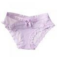 thumbnail image 2 of Forzero Women Lace Lingerie Bow Thin Briefs Panties Mesh Low Waist Underwear, 2 of 7