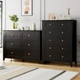 thumbnail image 4 of EDTara Commode en Bois à 5 Tiroirs, Commode avec Poignées en Métal pour Chambre, Garde-Robe, Couloir, 4 of 8