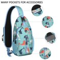 thumbnail image 2 of Crossbody Sling Backpack for Women Men Flat Design Dolphin Shoulder Sling Crossbody Casual Chest Bag for Travel Sports Running Hiking, 2 of 6