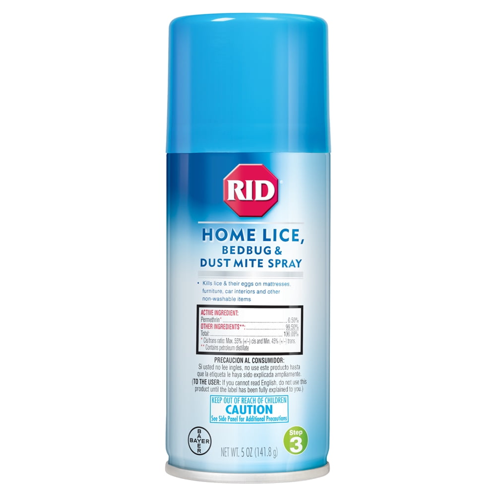 RID Home Lice, Bed Bug & Dust Mite Spray, With Permethrin, 5 Ounces