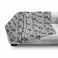 thumbnail image 3 of Art Deco Soft Flannel Fleece Throw Blanket, Geometrical Illustration with Grey Tones Rounds Contemporary Creative Graphic, Cozy Plush for Indoor and Outdoor Use, 70" x 90", Multicolor, by Ambesonne, 3 of 6