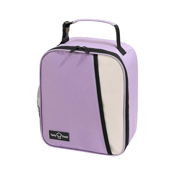 Lonchera térmica de gran capacidad, práctica bolsa tipo bento para comida. Púrpura
