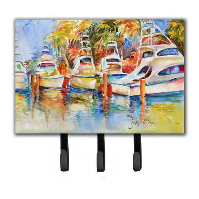 Carolines Treasures JMK1052TH68 Deep Sea Fishing Boats At The Dock Leash & Key Holder