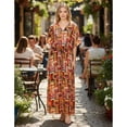 thumbnail image 6 of HAPPY BAY Women's African Beach Maxi Slit Dresses Caftan Loungewear Dashiki Print Casual Long Cover up Caftans for Women 2X-3X Stripes, Multi, 6 of 6