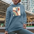 thumbnail image 2 of Aesthetic Minimalism Boho Rainbow & Sun Art Merch Gift, Light Blue Hooded Sweatshirt or Hoodie, 2XL, 2 of 5