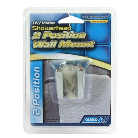 Camco 43718 Chrome Shower Head Mount - Features Two Angle Positions - For RV and Marine Use