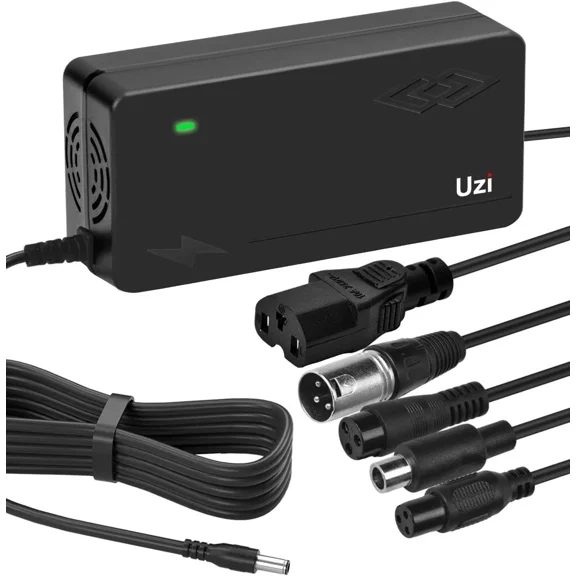 Uzi 54.6V 2A Charger (with Multiple Output Heads) for Fast and Safe black