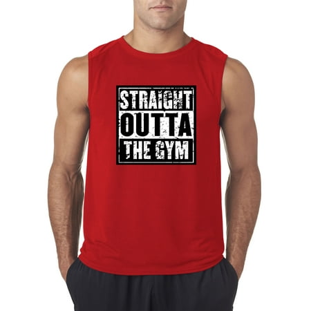 Trendy USA 306 - Men's Sleeveless Straight Outta The Gym Compton NWA Parody XL Red