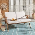 thumbnail image 2 of SAFAVIEH Dryad Mid Back Acacia Wood Outdoor Patio Bench, Natural/Light Grey, 2 of 12