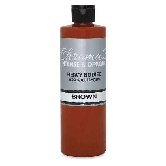 Chroma 2 Washable Tempera - 16 oz Bottle, Brown