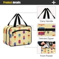thumbnail image 4 of Travel Hanging Toiletry Bag with 4 Zipped Compartments Waterproof Makeup Accessories Spacious Cosmetic Bag Colorful Popsicles Pattern Medium, 4 of 9