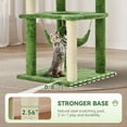 thumbnail image 6 of NINESHI 60" Cat Tree for Indoor Cats with Green Leaves, Multi-Level Large Cat Tower with Hammock, Plush House w/ Hang Ball Toy and Scratching Posts, Green, 6 of 7