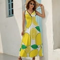 thumbnail image 5 of Lemon Print Lemon Leaves Sleeveless Dress Summer Women Clothes Dress for Pregnant Women Dresses, 5 of 9