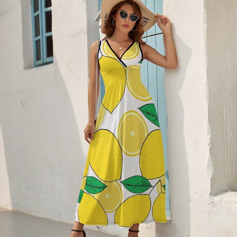 Lemon Print Lemon Leaves Sleeveless Dress Summer Women Clothes Dress for Pregnant Women Dresses - Walmart.com Lemon Print Lemon Leaves Sleeveless Dress Summer Women Clothes Dress for Pregnant Women Dresses - Walmart.com