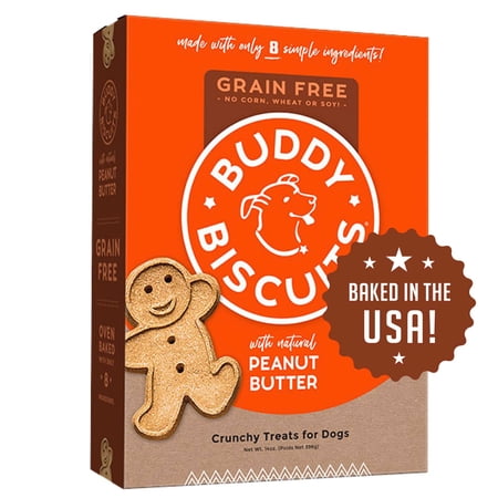 UPC: 0693804281500 | Buddy Biscuits Grain-Free Oven-Baked Crunchy Dog Treats with Peanut Butter – – 14 oz.