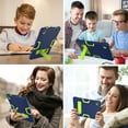 thumbnail image 6 of SaniMore Hybird Case for Samsung Galaxy Tab A8 Case 10.5" 2022 SM-X200/X205, Rugged Heavy Duty Protective Case Hidden Kickstand Dual Angle Stand Shockproof Anti-drop Case, Navy+Green, 6 of 7