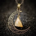thumbnail image 4 of Happy date Best Friend Moon Pendant Necklaces, Love Across Light Years Filigree Crescent Moon Nebulae Cabochon Friendship Gifts BFF Necklace, 4 of 7