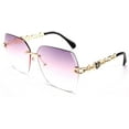 thumbnail image 1 of FEISEDY Classic Rimless Sunglasses Women Metal Frame Diamond Cutting Lens Sun Glasses B2567, 1 of 6