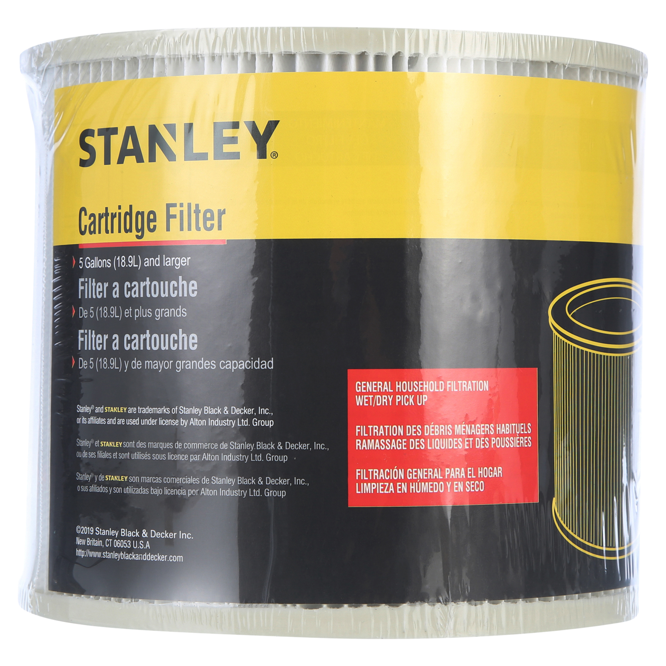 Stanley 08-2501 5-18 Gallon Cartridge Filter for Wet Dry Vacuums 