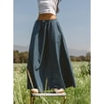 thumbnail image 5 of Aojekbee Women's Long Skirts Plaid Elastic Waist A-line Skirts Spring Summer Casual Skirts Streetwear, 5 of 10
