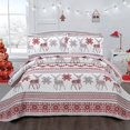 thumbnail image 4 of CHESITY King Christmas Bedding Christmas Deer Bedding Sets Reindeer Quilt Holiday Christmas Bedspread Blanket Coverlet Comforter Set for Winter Snowflakes Lantern Pattern (96"x108"), 4 of 4