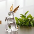 thumbnail image 2 of xiziHUAN9C Crystal Bunny Figurines Collectibles Easter Bunny Statue Ornament Clear Crystal Animal Paperweight Chinese Rabbit Statue，K - A, 2 of 6