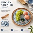 thumbnail image 2 of Rattan Shell Tray and Coaster Set, Rattan Serving Tray with Shell, Round Rattan Tray with Mother of Pearl Inlay, Wicker Tray with Natural Shell, Coffee Table Tray Decor, Serving Tray for Bread Fruits, 2 of 3