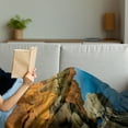 thumbnail image 3 of Canyon Soft Flannel Fleece Throw Blanket, Secret Small Ravine Between Pairs of Cliffs Erosion of River Carved Scene Print, Cozy Plush for Indoor and Outdoor Use, 50" x 70", Blue Orange, by Ambesonne, 3 of 5