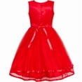 thumbnail image 4 of Flower Girl Dress Red Sequin Mesh Red Holiday Dress 4 Years, 4 of 11
