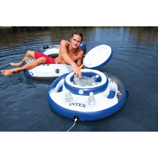 Intex River Run Inflatable Tube 2-Pack With Floating Cooler - Pool & Lake Fun
