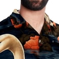 thumbnail image 5 of Swan Men's Poplin Shirt, Casual Short Sleeve Printed Button Down Summer Beach Unisex Shirts, 5 of 6