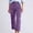 Purple, variant on Women's High Waist Straight Leg Ankle Trousers Comfortable Stretchy Slim Fit Cropped Casual Pants Women's Comfortable Lightweight Regular Pants Girl Pull On Sweatpants