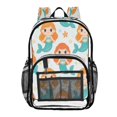 thumbnail image 3 of Iauyy Clear Backpack Heavy Duty PVC Transparent Backpack for College Workplace, White Mermaid Pattern, 3 of 8