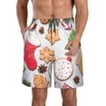 thumbnail image 1 of Honeii Shorts Décontractés pour Hommes Imprimé Biscuits de Noël avec Cordon de Serrage, Trunks de Bain Séchage Rapide Shorts de Plage-Moyen, 1 of 6
