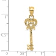 thumbnail image 4 of Auriga Fine Jewelry 14K Yellow Gold Diamond-cut Key Pendant for Women, 4 of 5