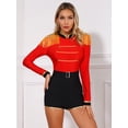 thumbnail image 3 of Zaldita Womens Jumpsuit Halloween Carnival Theme Party Long Sleeve Velvet Fringed Bodysuit Red XL, 3 of 7