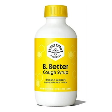 Beekeepers Naturals B Better Cough Syrup For Immune Support, 4 Oz..
