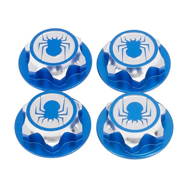 4pcs Wear-resistant Hex Wheel Nut Cover Adjustable Center Caps Hubcap Sleeve Wrench Threaded Tyre Rim Good Sealing 1:8 Off-road RC Car Blue