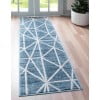 thumbnail image 2 of Unique Loom Matrix Trellis Collection Area Rug - Geometric (2' 11" x 19' 8" Runner Blue/Light Blue), 2 of 2