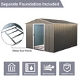 thumbnail image 5 of Aimee Lii 88" x 114" Outdoor Metal Storage Shed, Utility Tool Shed Storage House, Metal Sheds for Backyard Garden Patio Lawn, Gray, 5 of 9