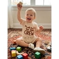 thumbnail image 6 of BemeyourBBs Newborn Boy Boy Girl Summer Clothes Infant Hospital Going Home Outfit New To The Crew Letters Embroidery Crew Neck Short Sleeve Romper and Elastic Waist Pockets Shorts Set, 6 of 9