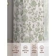 thumbnail image 6 of Farmhouse Sage Green Sheer Curtains 45 Inch Length 2 Panels Set for Living Room/Bedroom, Vintage Flower Leaf Botanical Semi Curtain Sheers Drapes Rod Pocket Curtains Window Treatment Set 52''x45''x2, 6 of 7