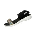 thumbnail image 4 of Tbopshirt Womens Wedge Sandals Summer Plus Size Bohemian Ethnic Style Open Toe Trendy Solid Color Casual Beach Vacation Soft-Sole Strappy Sandals Comfort, 4 of 9