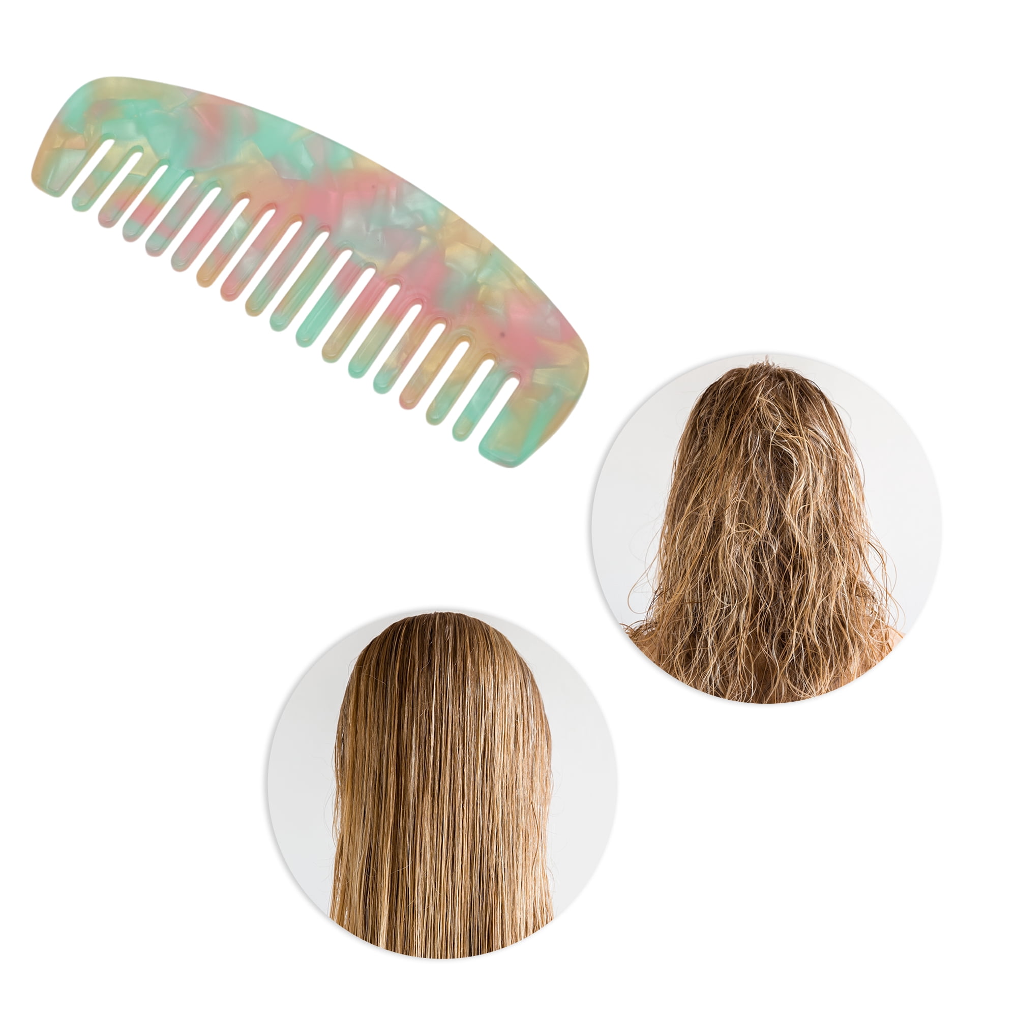 Unique Bargains 1 Pc Durable Marble Hair Comb Designed for All Hair Types Styles Green