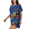thumbnail image 2 of Picia Colorful Coral Reef Pajamas Sets for Women Soft Short-Sleeved Pjs with Lounge Shorts Two Piece Sleepwear-X-Large, 2 of 9