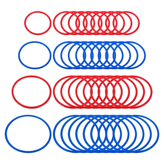 Uxcell Plastic Toss Ring 4 Sizes, 40 Pack Sports Rings Toss Game for Carnival Outdoor Games, Red/Blue