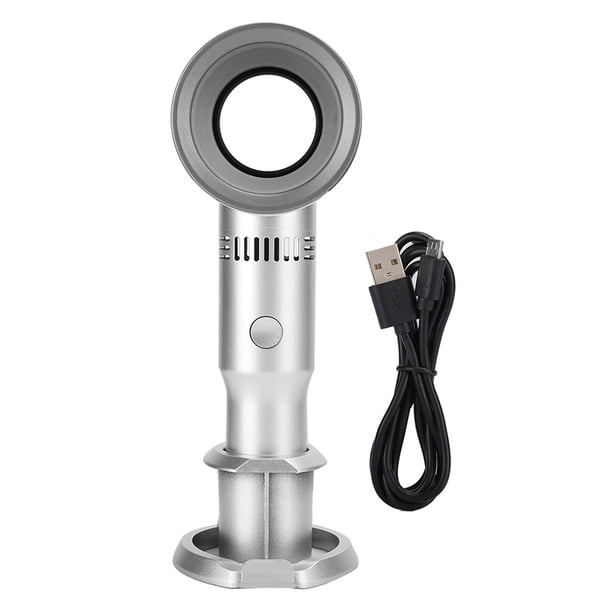Ventilador sin aspas Mini ventilador portátil USB recargable de cuarta generación para el hogar/exteriores (Argent)